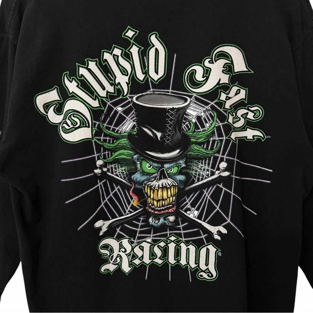 Vintage Vibe Stupid Fast Racing Voodoo Skull Long Sleeve Hit Graphic Large - Picture 6 of 7